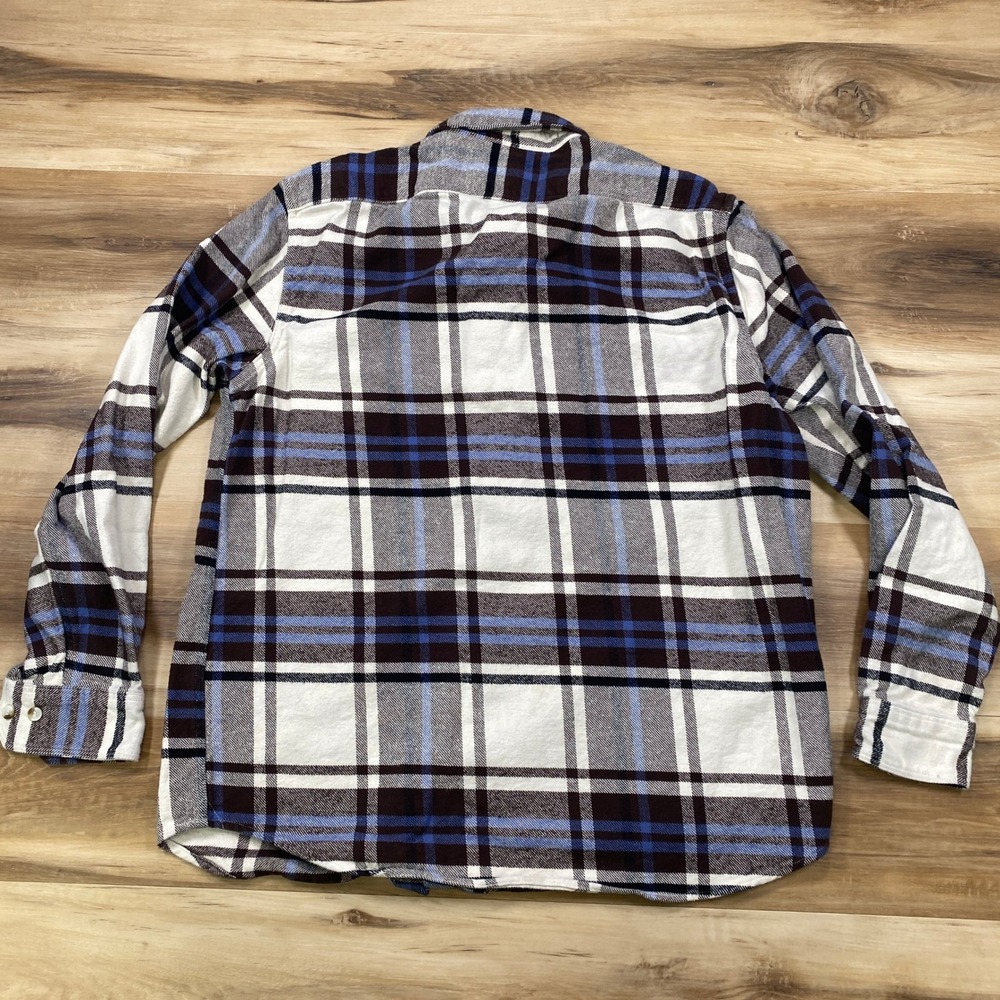 Banana Republic Flannel Shirt Mens L Heritage Cotton Standard Fit Plaid Brown - Picture 9 of 9